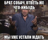 брат собач, ответь же что-нибудь мы уже устали ждать