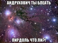 Андрухович ты блеать пирдоль что ли?!