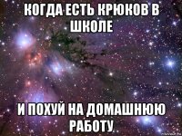 когда есть крюков в школе и похуй на домашнюю работу