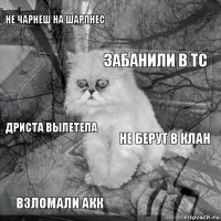 Не чарнёш на шарпнес не берут в клан забанили в тс взломали акк дриста вылетела     