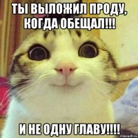 ты выложил проду, когда обещал!!! и не одну главу!!!!