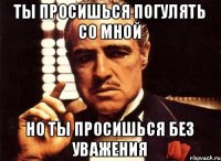 Ты просишься погулять со мной но ты просишься без уважения