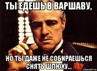 ты едешь в варшаву, но ты даже не собираешься снять шлюху...