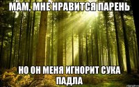 МАМ, МНЕ НРАВИТСЯ ПАРЕНЬ НО ОН МЕНЯ ИГНОРИТ СУКА ПАДЛА