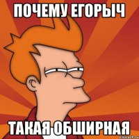 ПОЧЕМУ ЕГОРЫЧ ТАКАЯ ОБШИРНАЯ