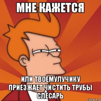 Мне кажется или ТвоемуЛучику приезжает чистить трубы слесарь