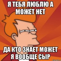 я тебя люблю а может нет да кто знает может я вообще сыр