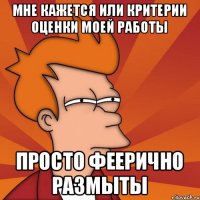 Мне кажется или критерии оценки моей работы ПРОСТО ФЕЕРИЧНО РАЗМЫТЫ
