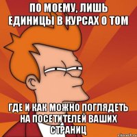 По моему, лишь единицы в курсах о том где и как можно поглядеть на посетителей ваших страниц
