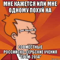 МНЕ КАЖЕТСЯ ИЛИ МНЕ ОДНОМУ ПОХУЙ НА Совместные российско-сербские учения "СРЕМ-2014"