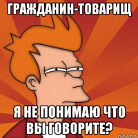 гражданин-товарищ я не понимаю что вы говорите?