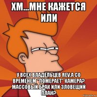 хм...мне кажется или у всех владельцев rev.a со временем "померает" камера? массовый брак или зловещий план?