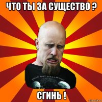 что ты за существо ? сгинь !