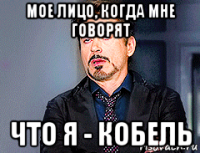 мое лицо, когда мне говорят что я - кобель