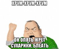 хрум-хрум-хрум он опять жрет сухарики, блеать
