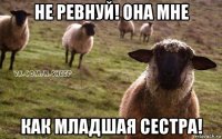 не ревнуй! она мне как младшая сестра!