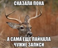 сказала пока а сама еще лайкала чужие записи