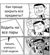 Как проще закрыть все предметы? Ходить на все пары Начать учиться с 11ой недели