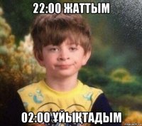 22:00 жаттым 02:00 ҰйыҚтадым