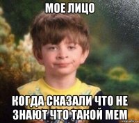 мое лицо когда сказали что не знают что такой мем