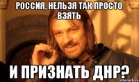 Россия, нельзя так просто взять и признать ДНР?
