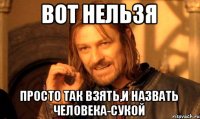 Вот нельзя просто так взять,и назвать человека-сукой