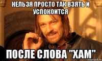 Нельзя просто так взять и успокоится после слова "хам"