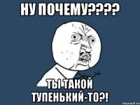 Ну почему???? Ты такой тупенький-то?!