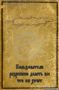  Пользователю разрешено делать все что он хочет