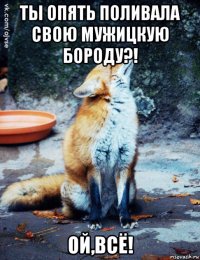 ты опять поливала свою мужицкую бороду?! ой,всё!