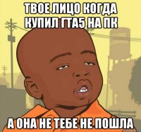 твое лицо когда купил гта5 на пк а она не тебе не пошла