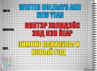 Winter holidays and New year Винтэр холидэйс энд Нэв йеар Зимние каникулы и новый год