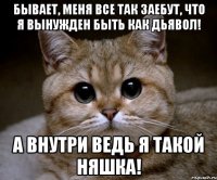 бывает, меня все так заебут, что я вынужден быть как дьявол! А внутри ведь я такой няшка!