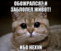 обожрался? и заблолел живот! ибо нехуй