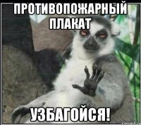 противопожарный плакат узбагойся!