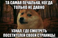 та самая печалька, когда только не давно узнал, где смотреть посетителей своей страницы