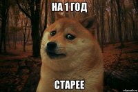 на 1 год старее