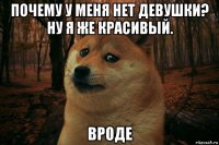 почему у меня нет девушки? ну я же красивый. вроде