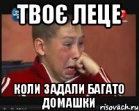 Твоє Леце Коли Задали Багато Домашки