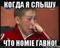 Когда я слышу Что HOMIE гавно!