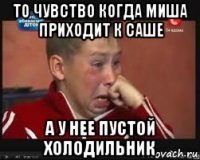 то чувство когда миша приходит к саше а у нее пустой холодильник