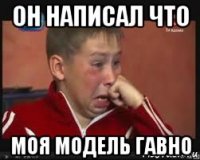 он написал что моя модель гавно