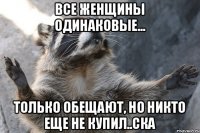 все женщины одинаковые... только обещают, но никто еще не купил..ска