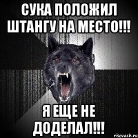 СУКА ПОЛОЖИЛ ШТАНГУ НА МЕСТО!!! Я ЕЩЕ НЕ ДОДЕЛАЛ!!!