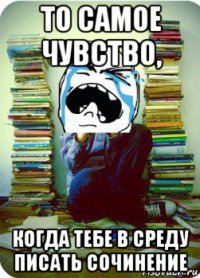 то самое чувство, когда тебе в среду писать сочинение