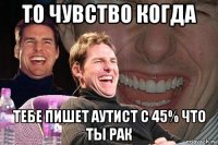 то чувство когда тебе пишет аутист с 45% что ты рак