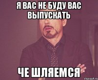 Я вас не буду вас выпускать Че шляемся