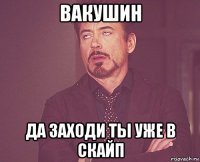 Вакушин Да заходи ты уже в скайп