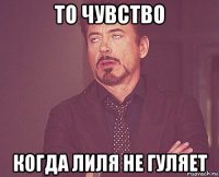 то чувство когда лиля не гуляет