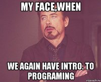 my face,when we again have intro. to programing